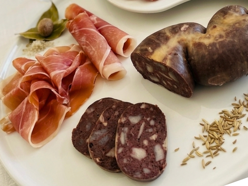 Charcuterie cabrol boudin noir et jambon de montagne