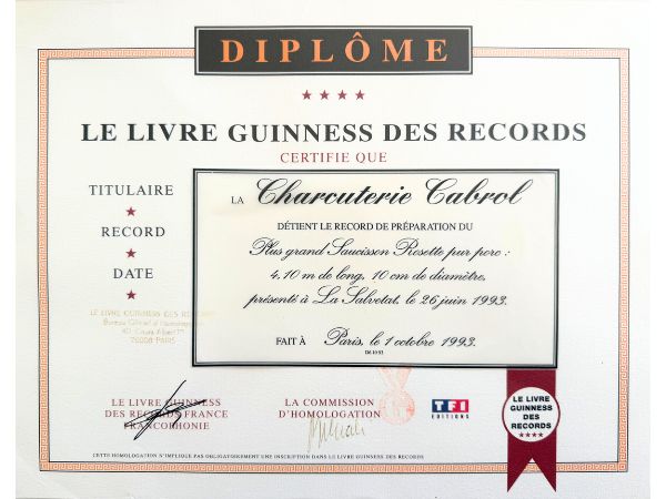 Diplôme Guinness 1993