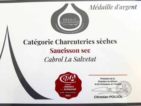 Médaille Argent 2021-2022 Saucisson