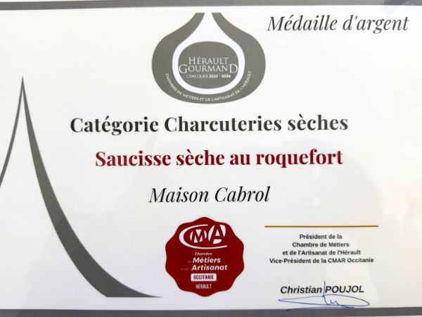 Médaille Argent 2023-2024 Saucisse Roquefort