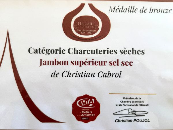 Médaille Bronze 2019-2020 Jambon