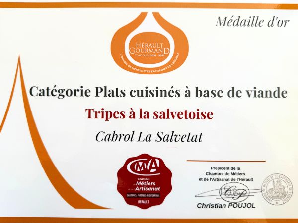 Médaille Or 2021-2022 Tripes