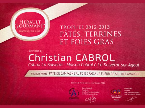 Trophée Hérault Gourmand 2012