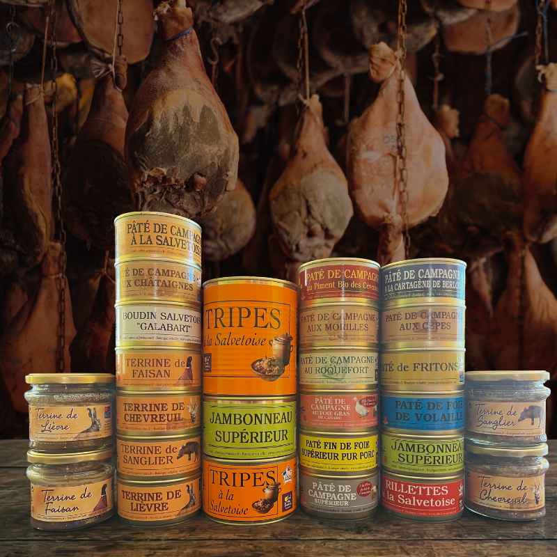 Charcuterie Cabrol les conserves fond jambons